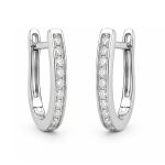 Обеци бяло злато с циркони Elegance Hoop