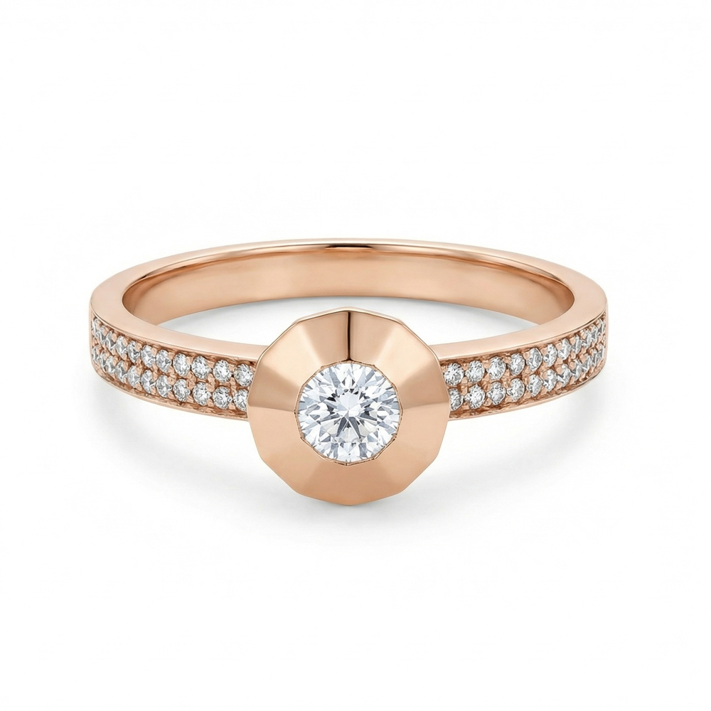 Розово злато пръстен с диаманти Lily