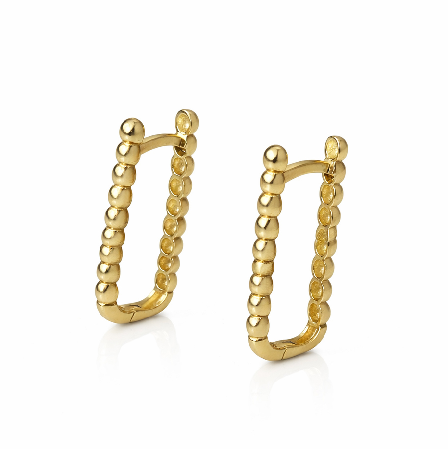 Дамски обеци без камъни от жълто злато ALISIA