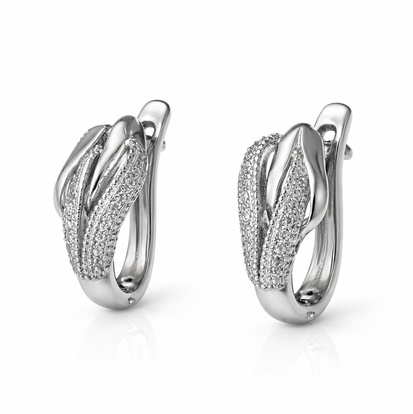 Обеци бяло злато JAKLIN