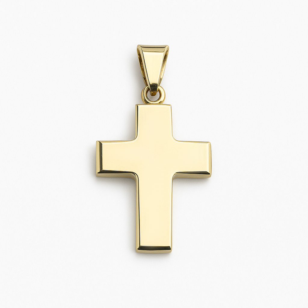 Жълто злато кръст за момче без камъни
