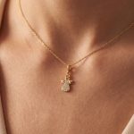 Златна висулка Ангел Halo Angel с циркони