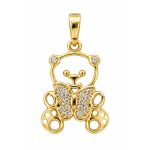 Златна висулка Мече Golden Teddy с циркони