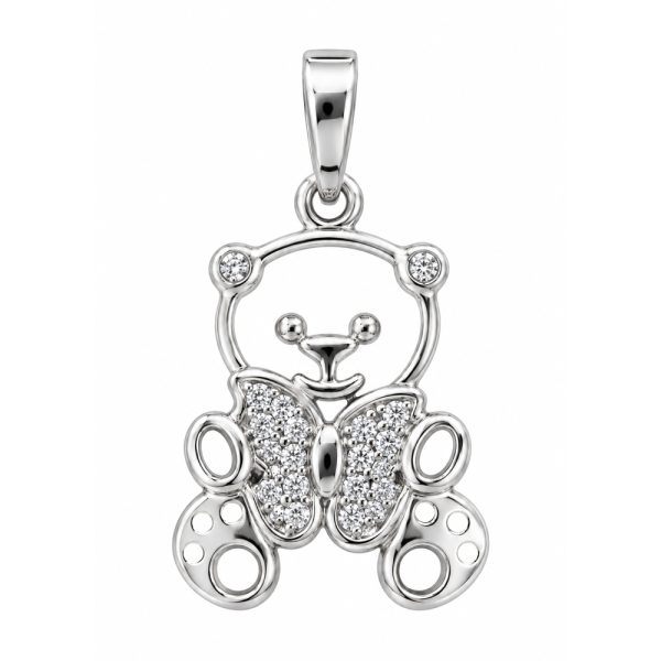 Златна висулка Мече от бяло злато | Golden Teddy