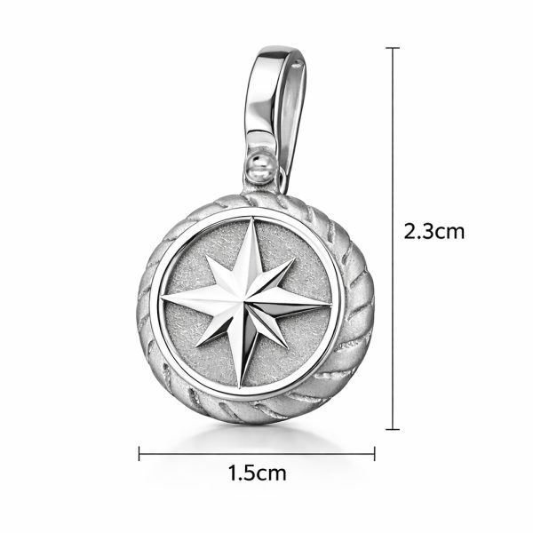Мъжка висулка с титан и бяло злато NORDIC STAR 4