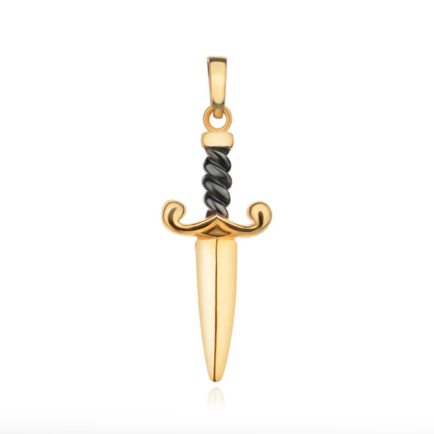 Мъжка златна висулка кинжал