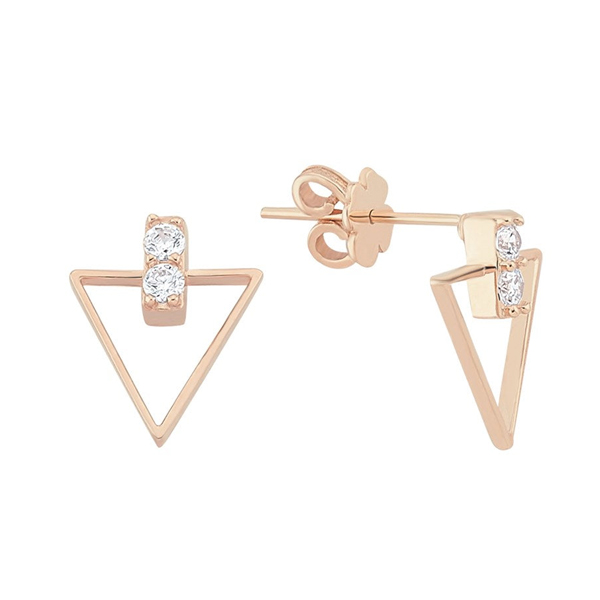 Обеци на винт в розово злато Jacqueline