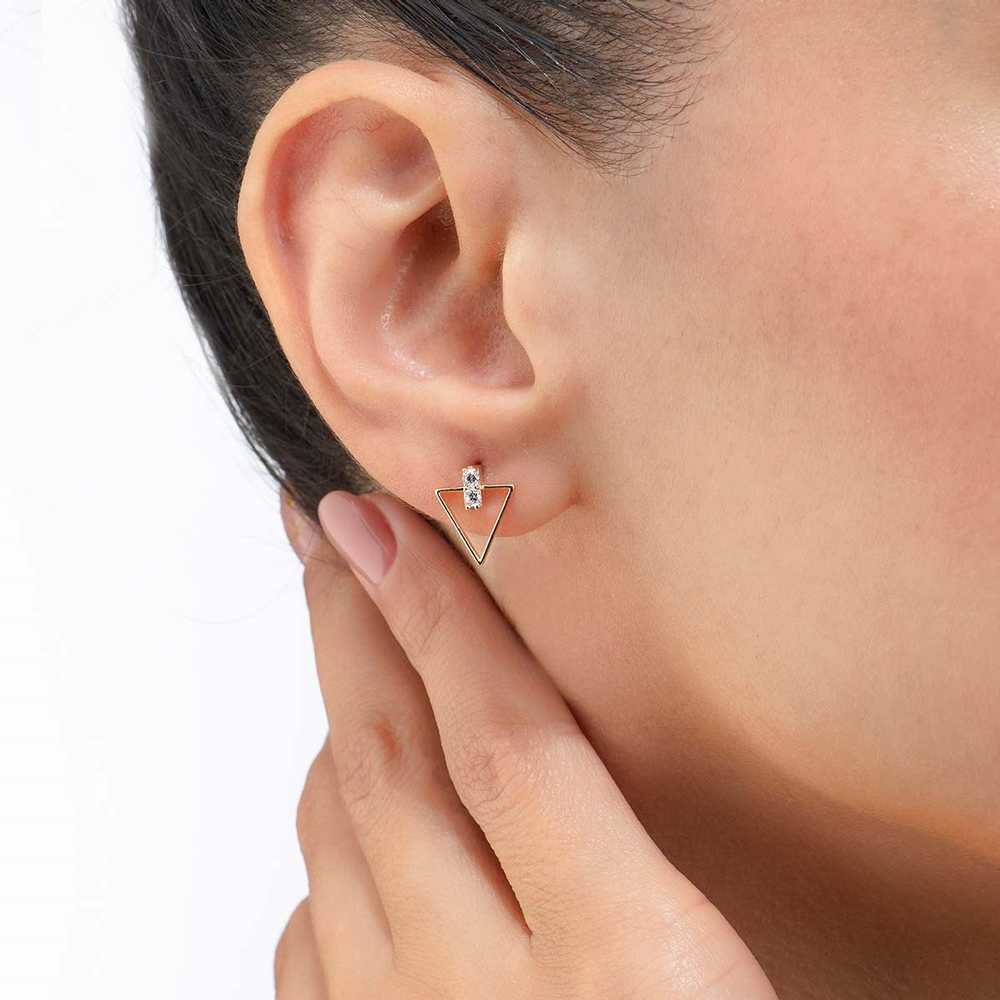 Обеци на винт в розово злато Jacqueline