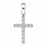 Кръст бяло злато с цирконии Crystal Faith White