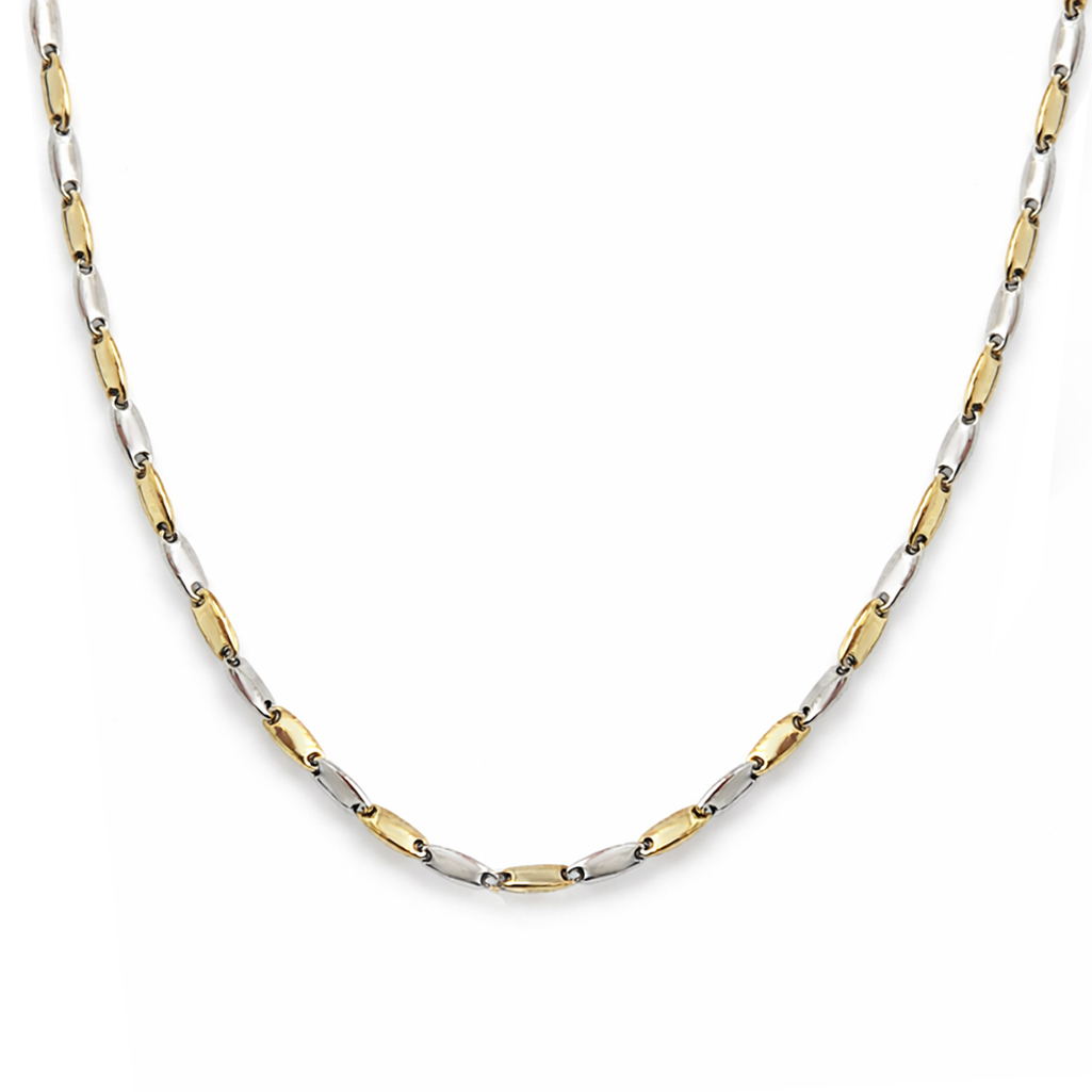 Мъжки златен синджир от бяло и жълто злаот YAN