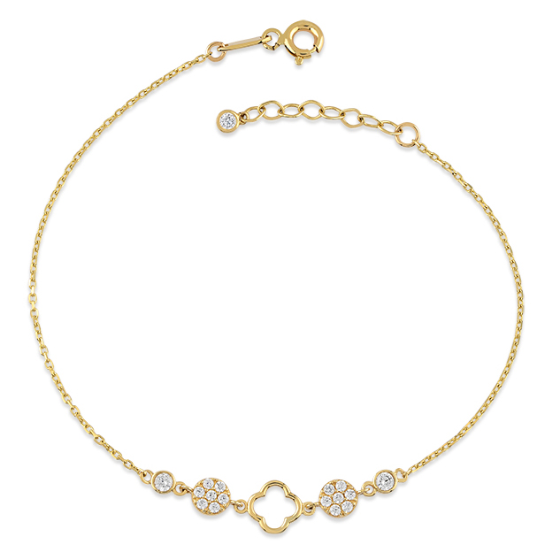 Жълто злато гривна с камъни циркон ALIS