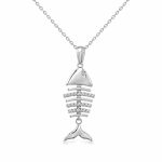 Златно колие от бяло злато FISHBONE ÉLITE