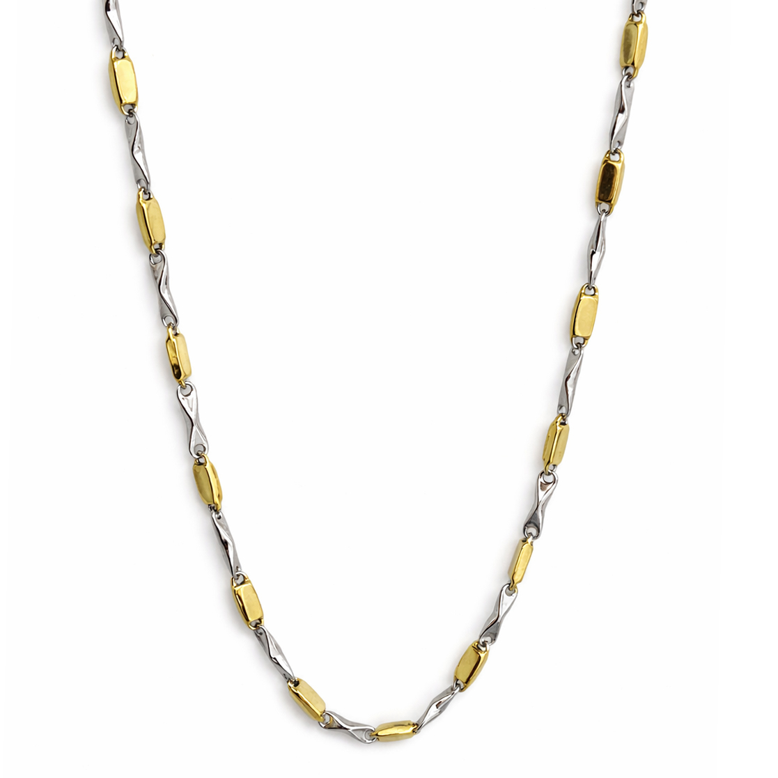 Златен мъжки синджир от бяло и жълто злато JAN