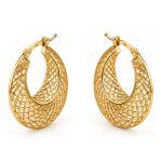 Златни обеци халки Golden Mesh