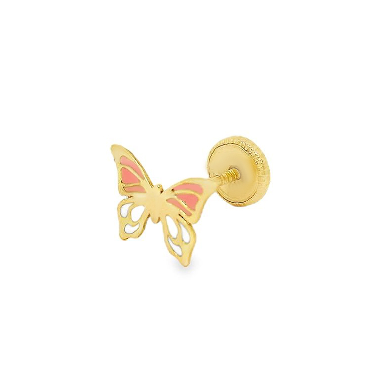 Златни обици pink butterflies