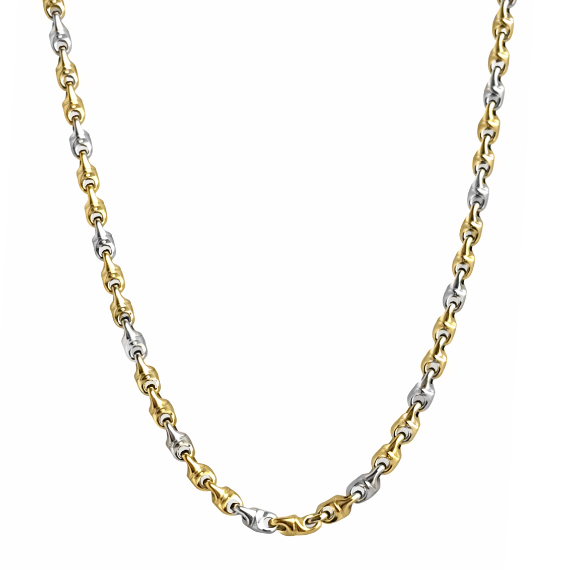 Мъжки златен синджир от бяло и жълто злато NIKOLAs