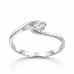 Годежен пръстен от бяло злато Elegant Curve White