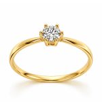 Годежен пръстен от жълто злато Classic Shine
