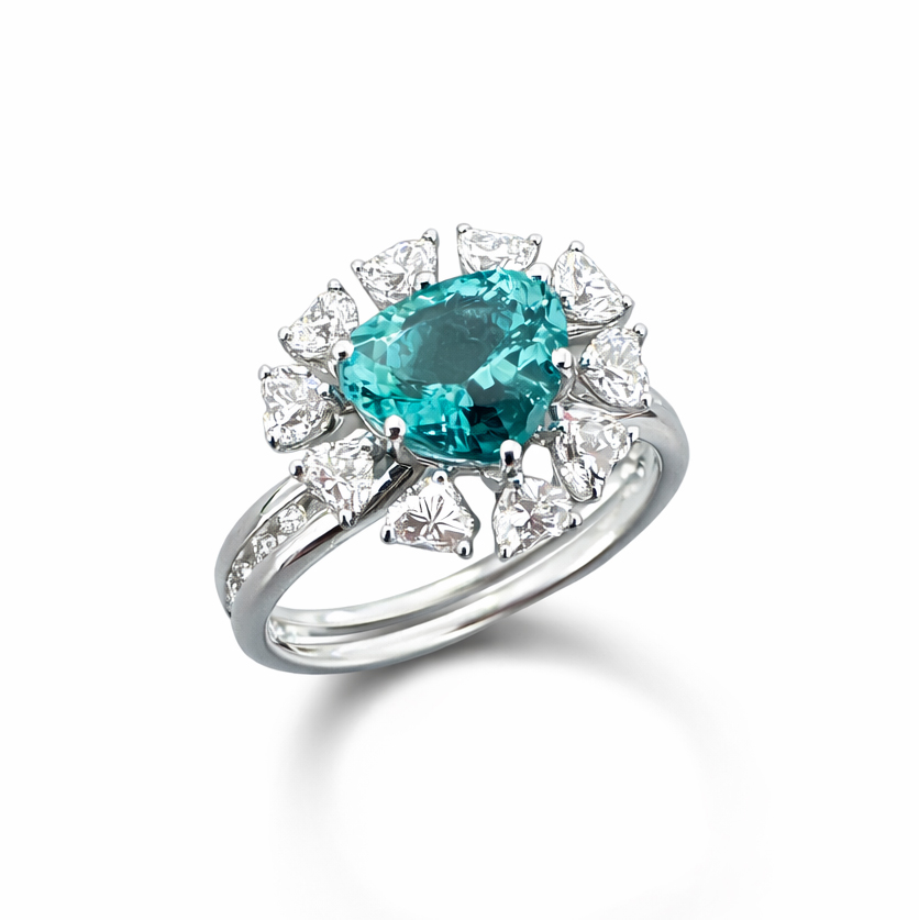 Златен пръстен с турмалин и диаманти Isabella