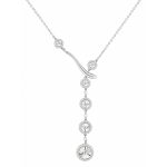 Колие бяло злато с камъни Celestia Drop