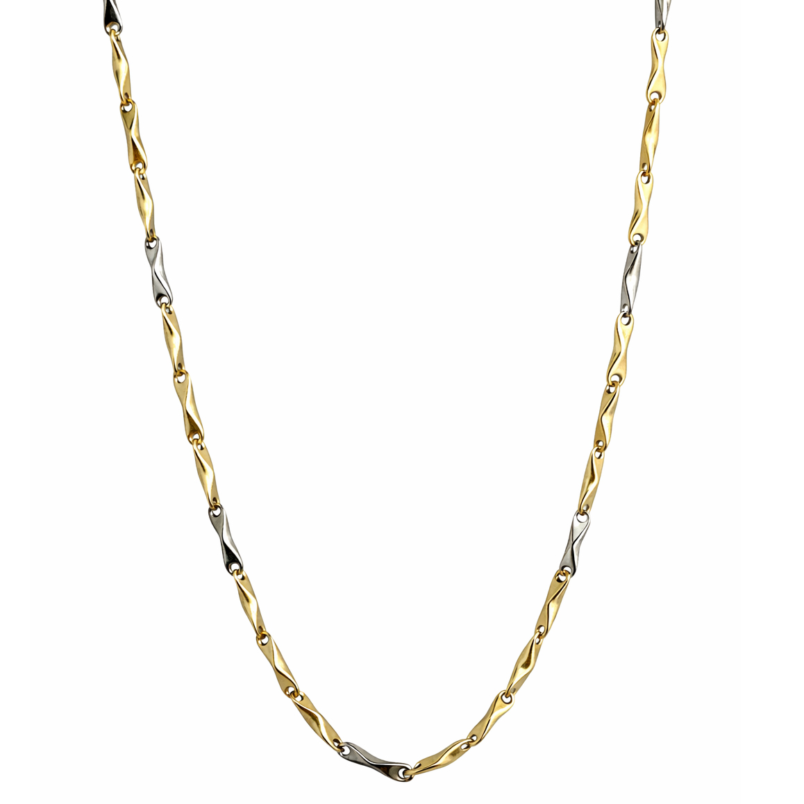 Мъжки златен синджир от бяло и жълто злато Samuel