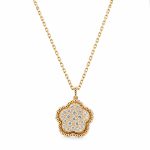 Колие жълто злато с камъни LUXORIA BLOOM