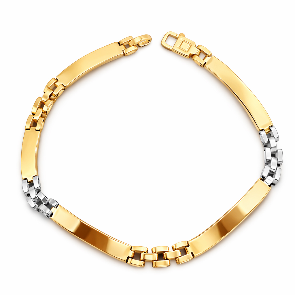 Мъжка златна гривна от жълто и бяло злато Daren