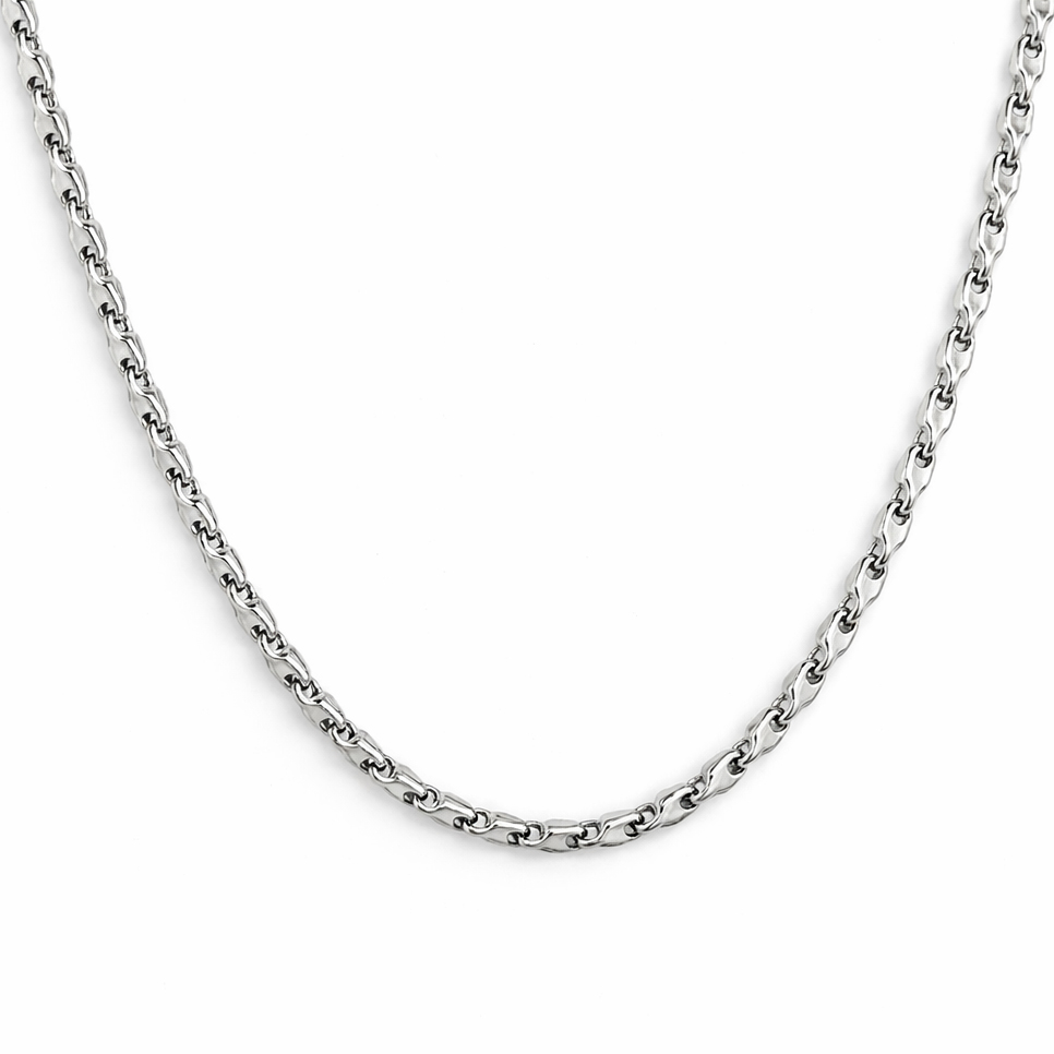 Мъжки златен синджир от бяло злато