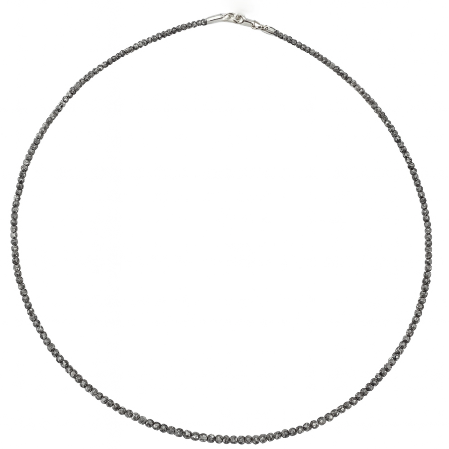 Колие тип чокър със сиви диаманти