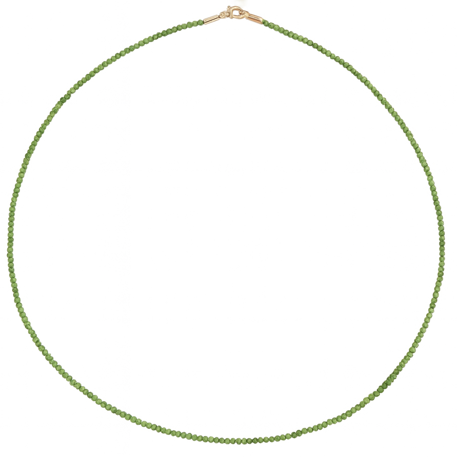 колие тип чокър със зелени диаманти