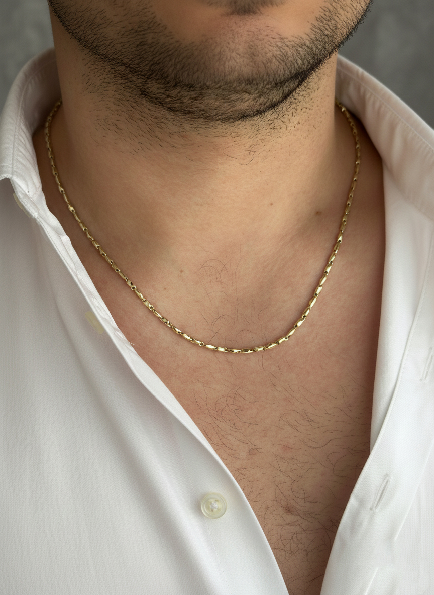 Злетен мъжки синджир от жълто злато FABIO