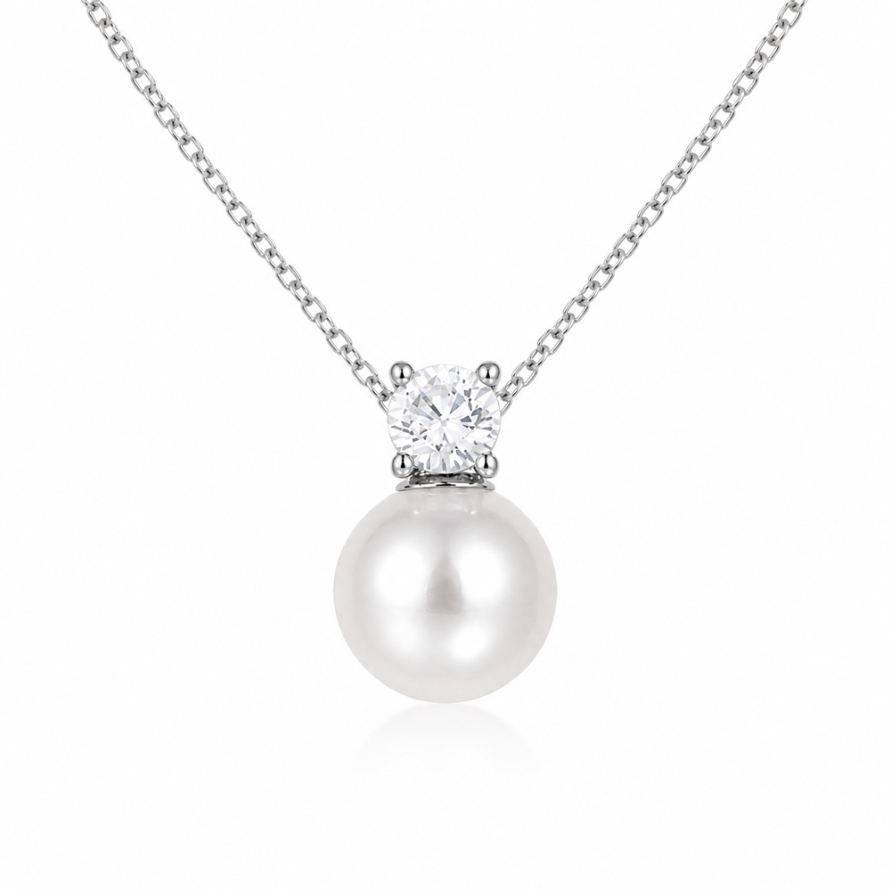 Златно колие Pearl Grace White