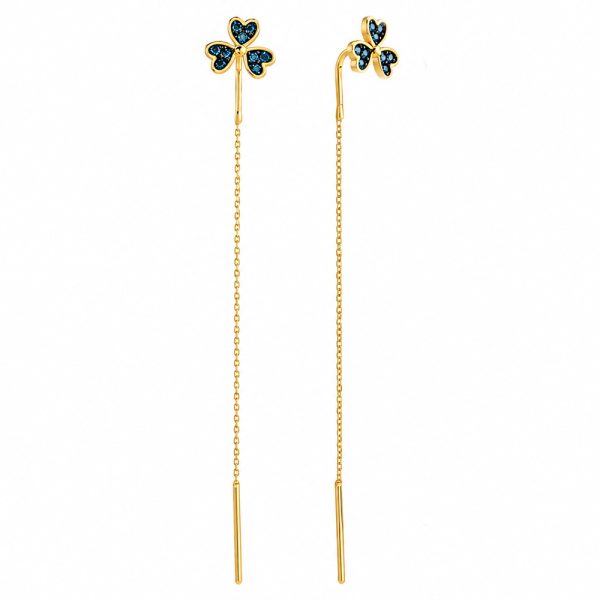 Oбеци от жълто злато през ухото Mavi с лондон топаз