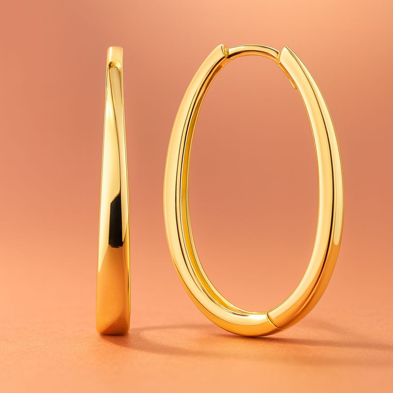 Жълто злато халки елепса от жълто злато