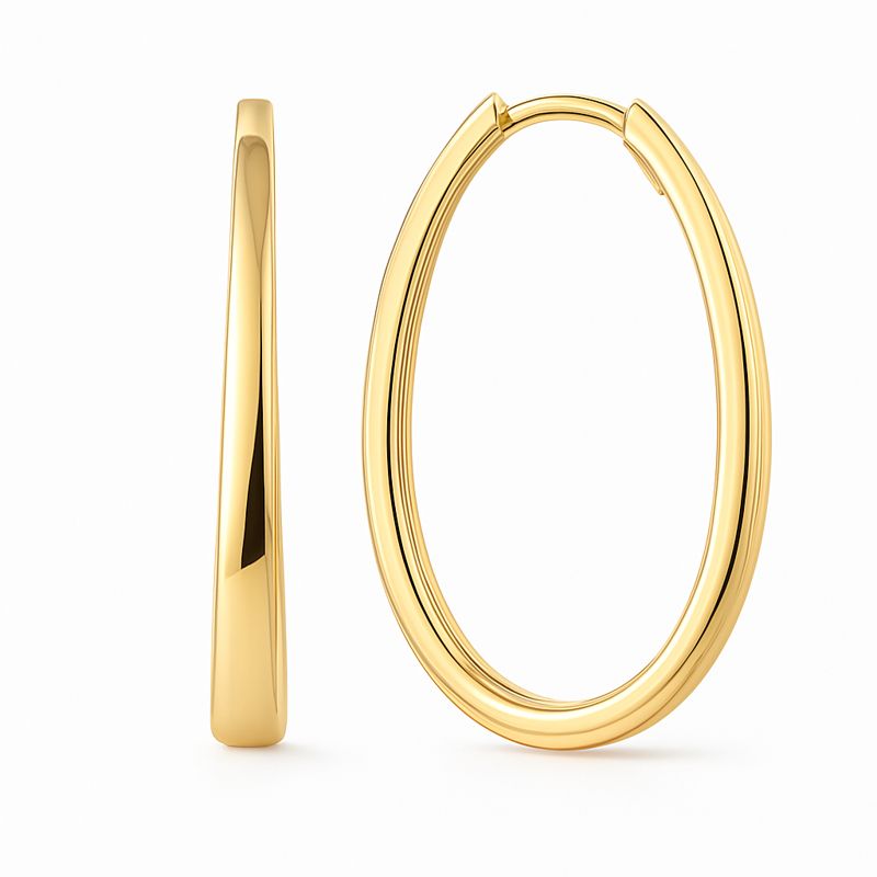 Жълто злато халки елепса от жълто злато