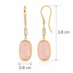 Висящи златни обеци с лунен камък ÉLUNA Peach Glow