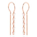 Висящи обеци Lumi Cascade от розово злато