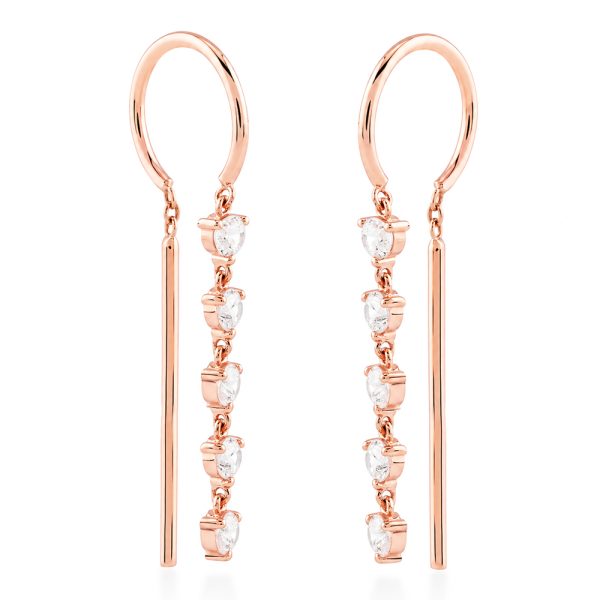 Висящи обеци Lumi Cascade от розово злато