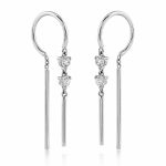 Висящи обеци Lumi Line бяло злато