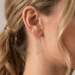 Висящи обеци Lumi Line бяло злато