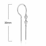 Висящи обеци Lumi Line бяло злато