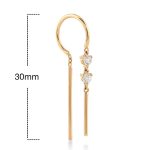 Висящи обеци Lumi Line от жълто злато с циркони