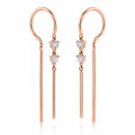 Висящи обеци Lumi Line от розово злато