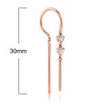 Висящи обеци Lumi Line от розово злато