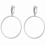 Големи обеци от бяло злато халки Pure Circle