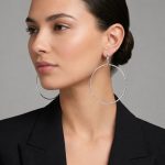 Големи обеци от бяло злато халки Pure Circle