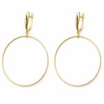 Големи обеци от жълто злато халки Golden Circle