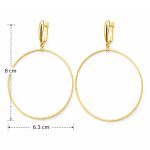 Големи обеци от жълто злато халки Golden Circle