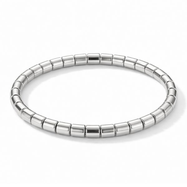 Гривна от бяло злато White Tube – еластична дамска гривна с модерен дизайн