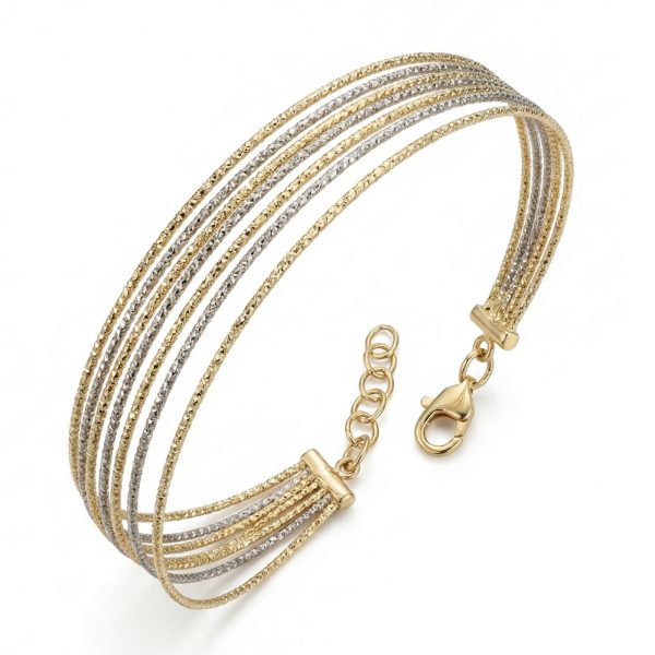 Гривна от злато комбинирана Dual Shine – жълто и бяло злато